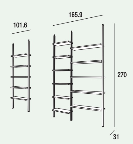 Libreria con fissaggio pavimento soffitto Kimberly